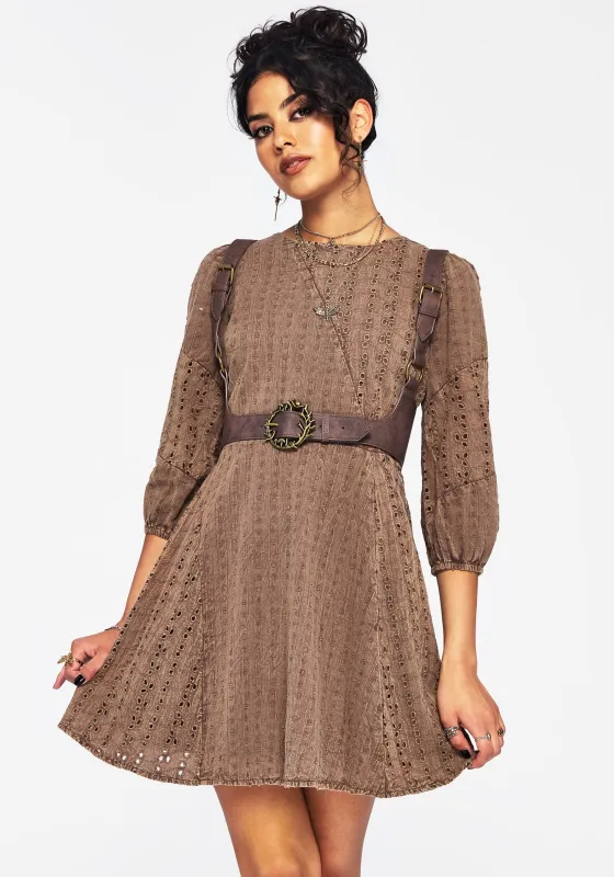 Summerisle Cotton Broderie Detail Mini Smock Dress sold by Disturbia