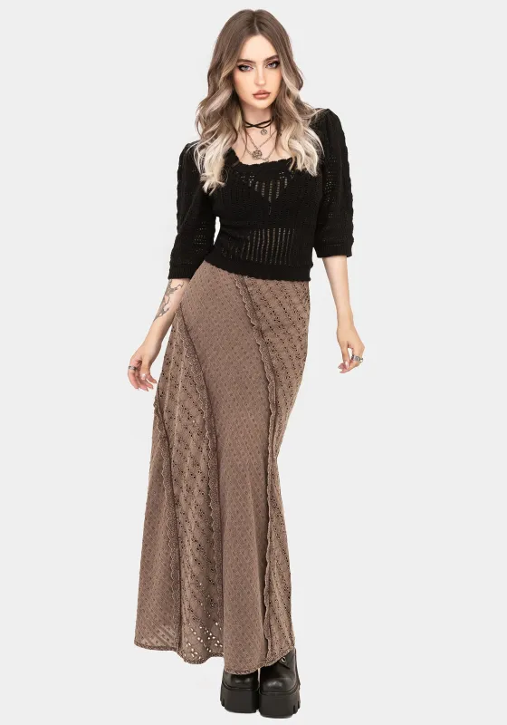 Summerisle Cotton Broderie Detail Midaxi Skirt sold by Disturbia