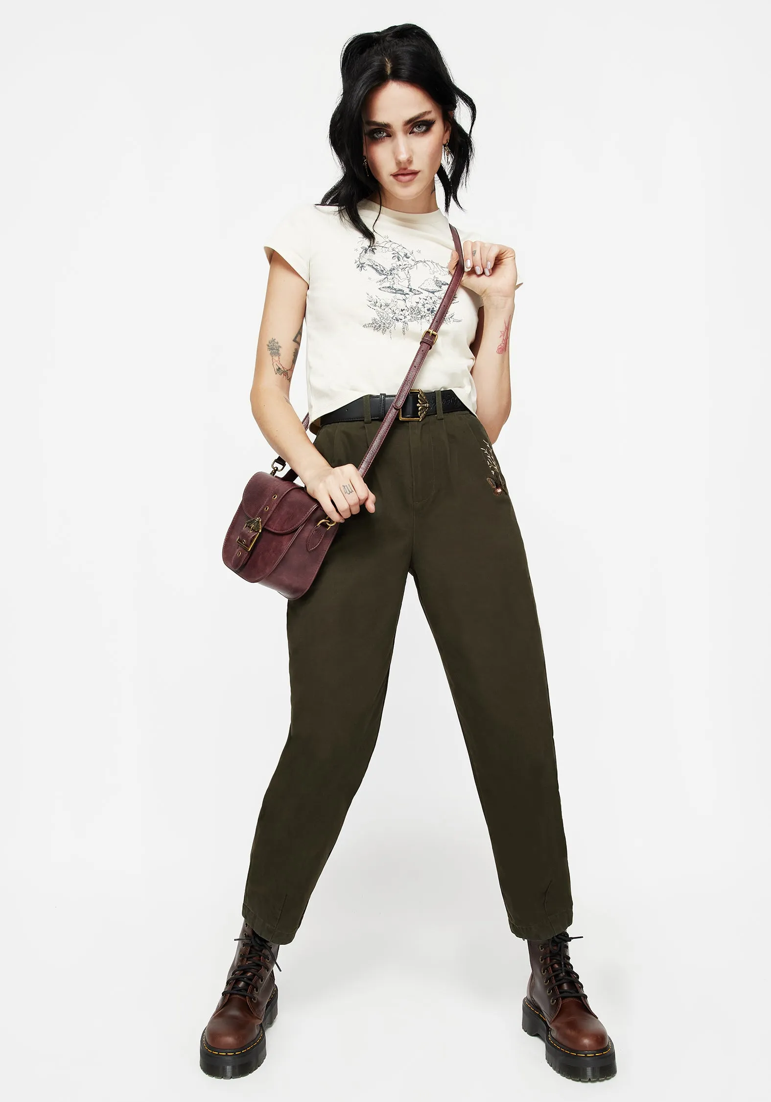Copia Embroidered Tapered Tailored Trousers sold by Disturbia product image thumbnail 5