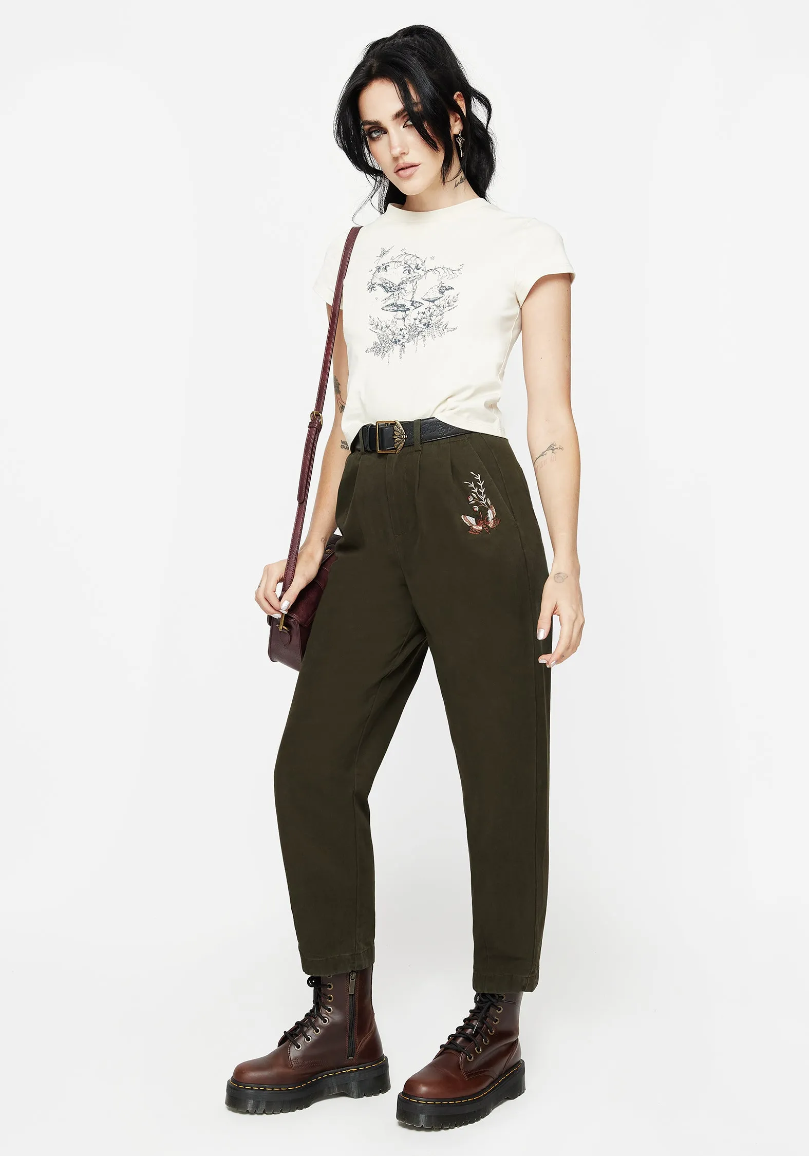Copia Embroidered Tapered Tailored Trousers sold by Disturbia
