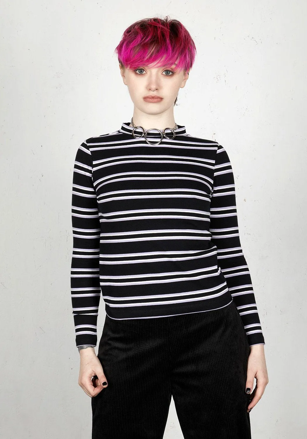 Purple Stripe Long Sleeve Top sold by Disturbia product image thumbnail 2