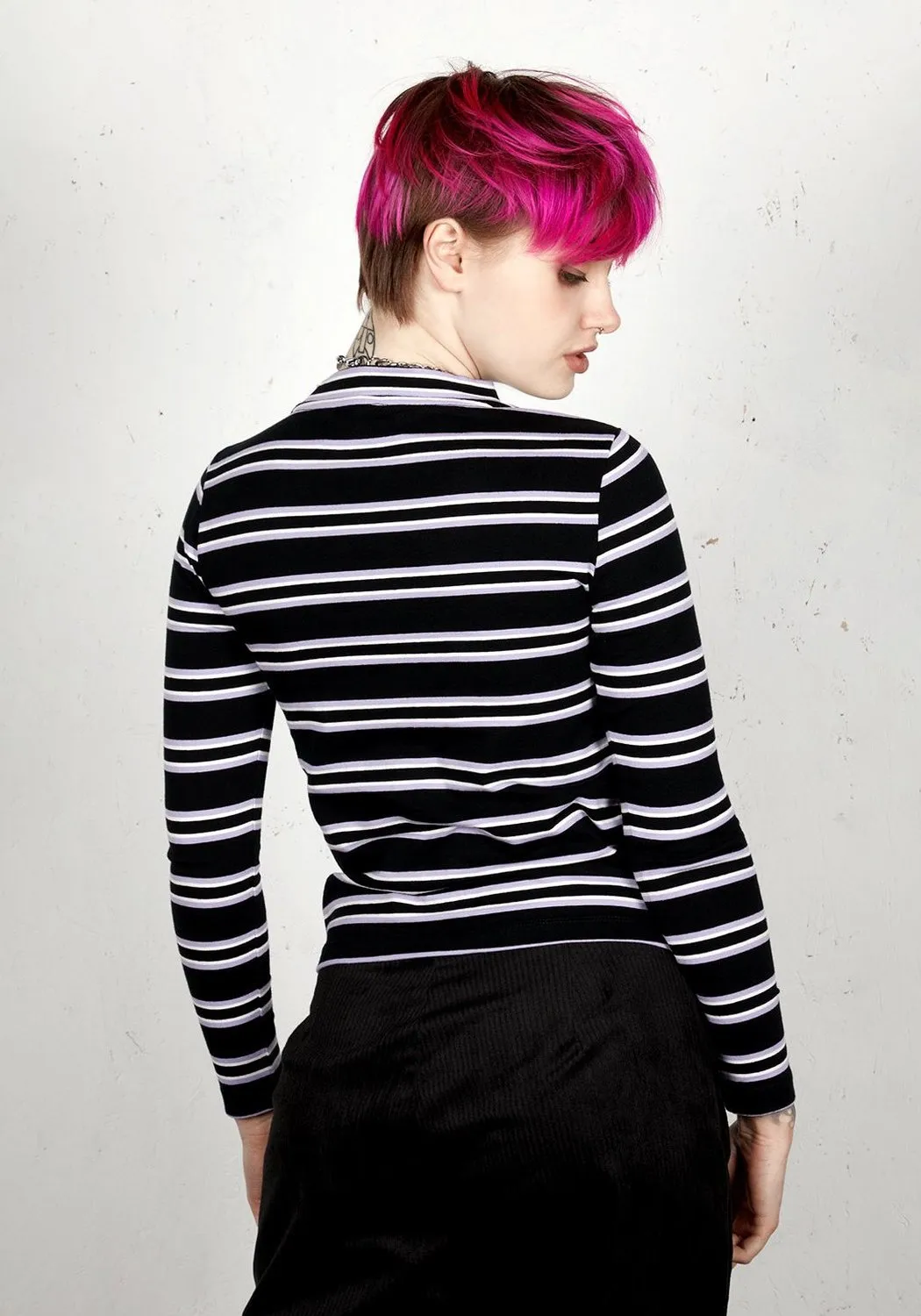 Purple Stripe Long Sleeve Top sold by Disturbia product image thumbnail 3