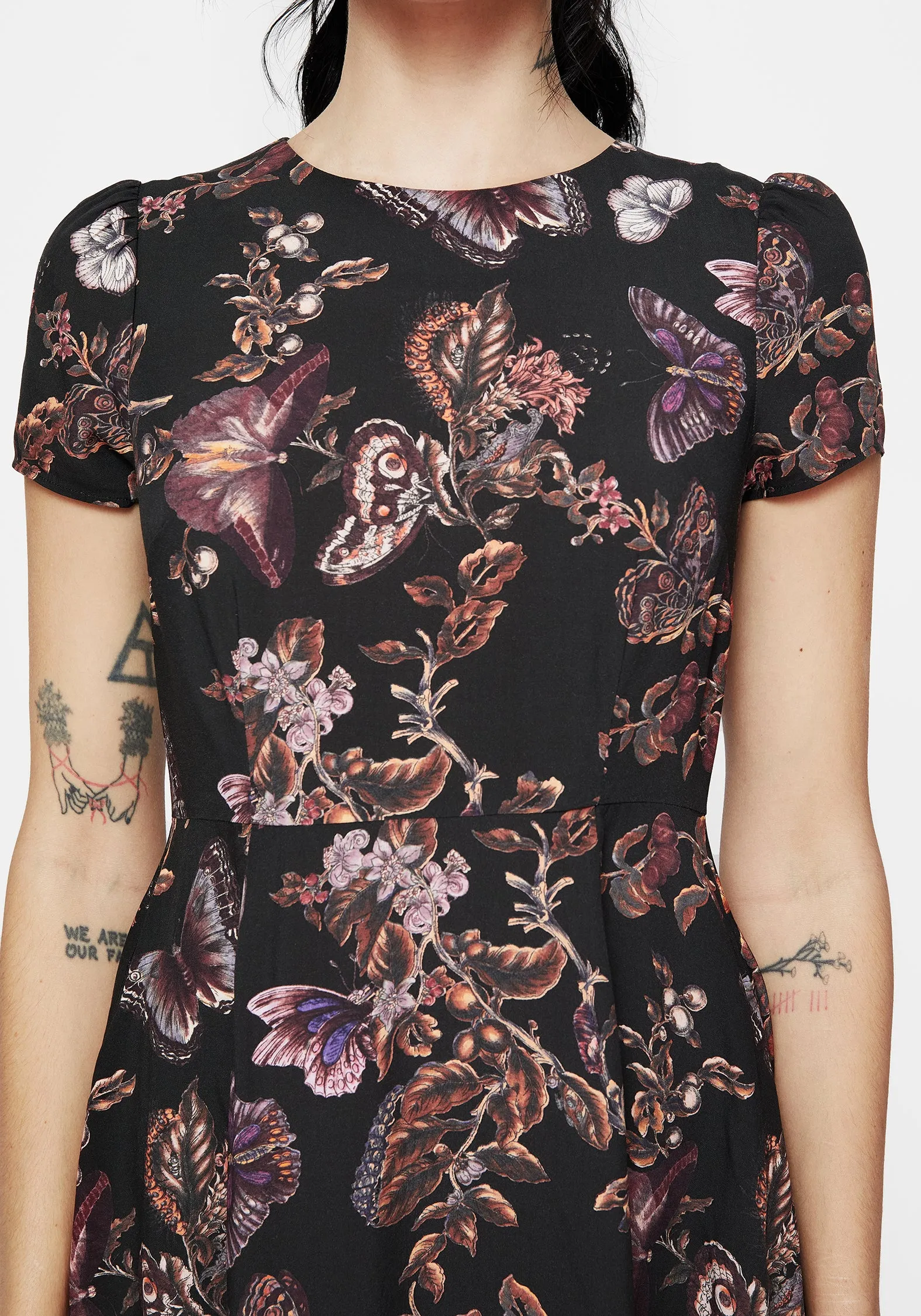 Eloise Floral Butterfly Print Mini Dress sold by Disturbia product image thumbnail 2