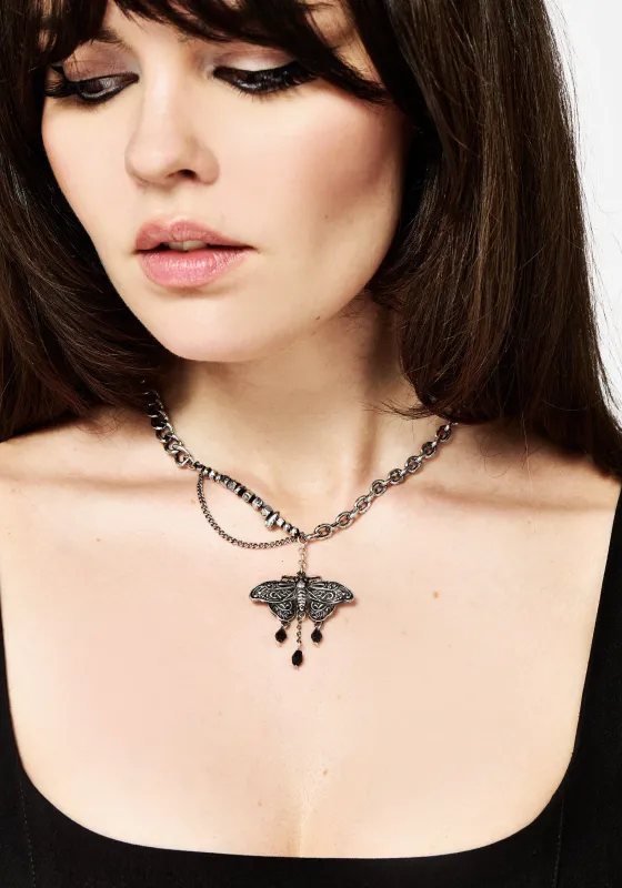 Rowan Moth Mixed Chain Necklace sold by Disturbia