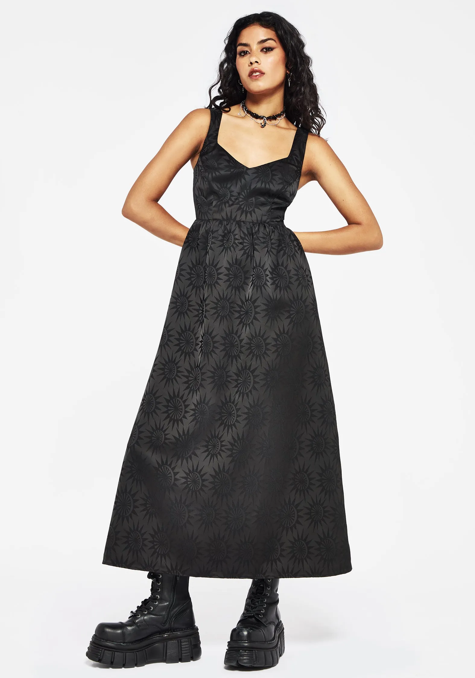 Semine Celestial Printed Cami Midi Dress sold by Disturbia product image thumbnail 5