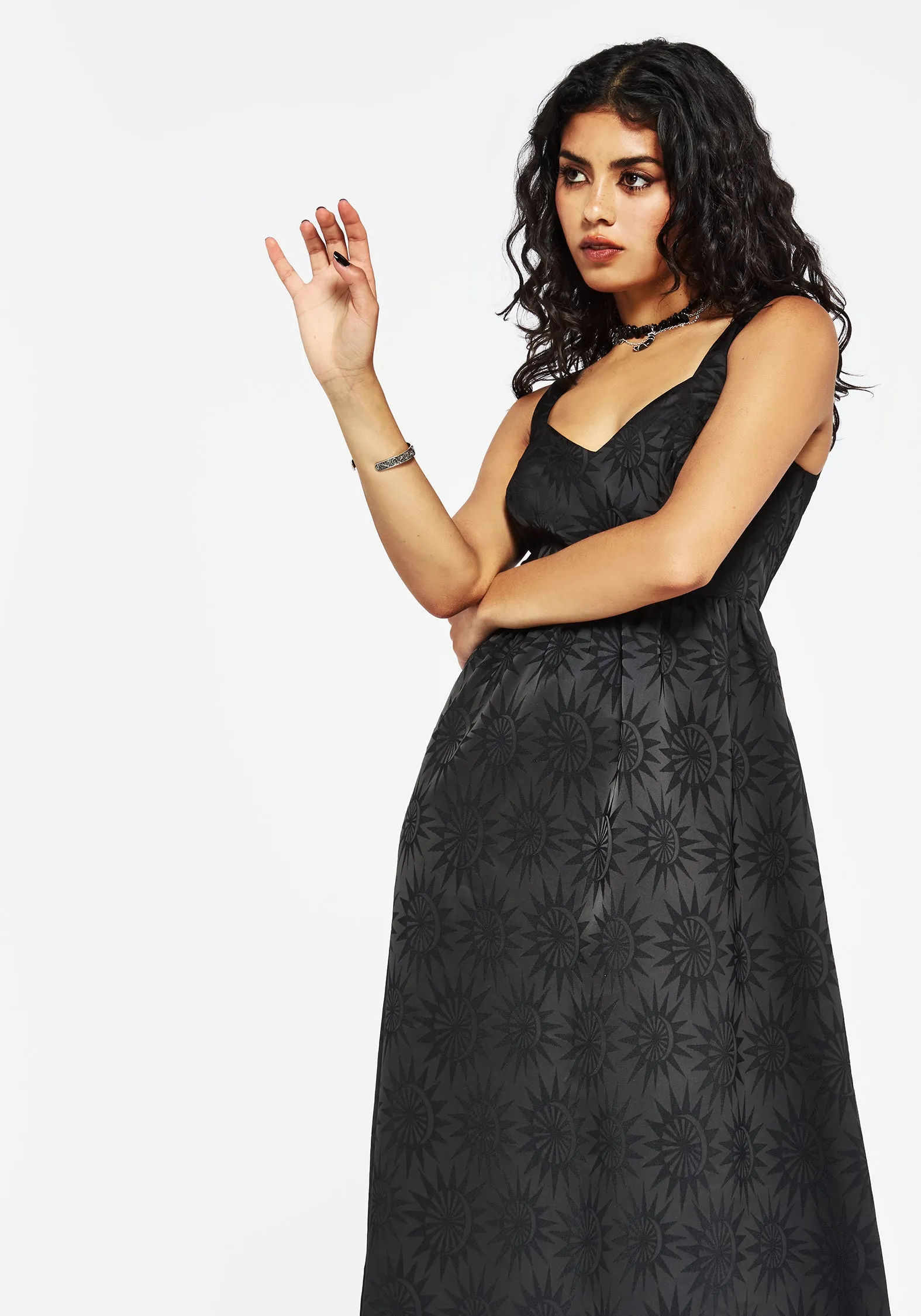 Semine Celestial Printed Cami Midi Dress sold by Disturbia product image thumbnail 4