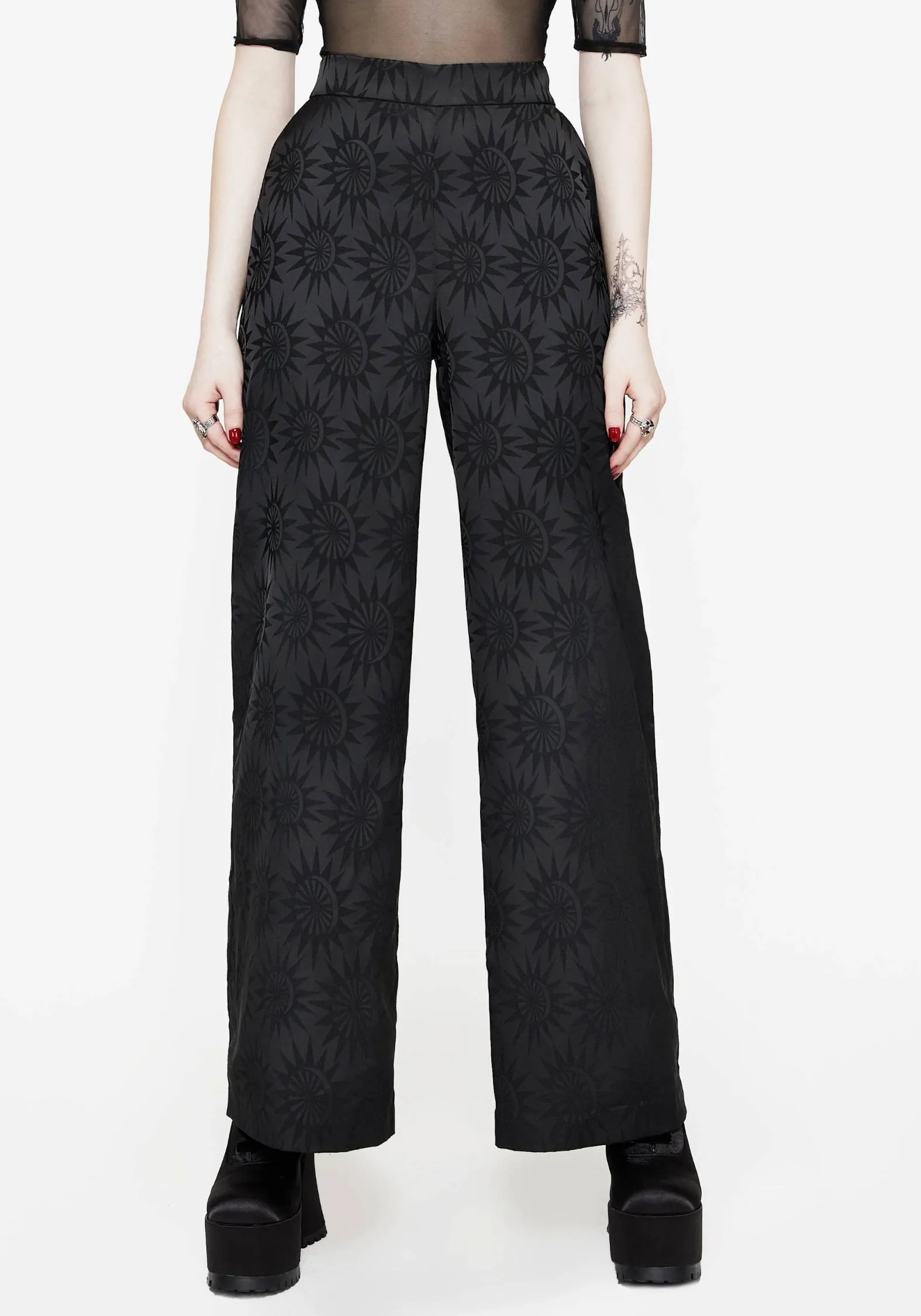 Semine Celestial Printed Wide Leg Trousers sold by Disturbia