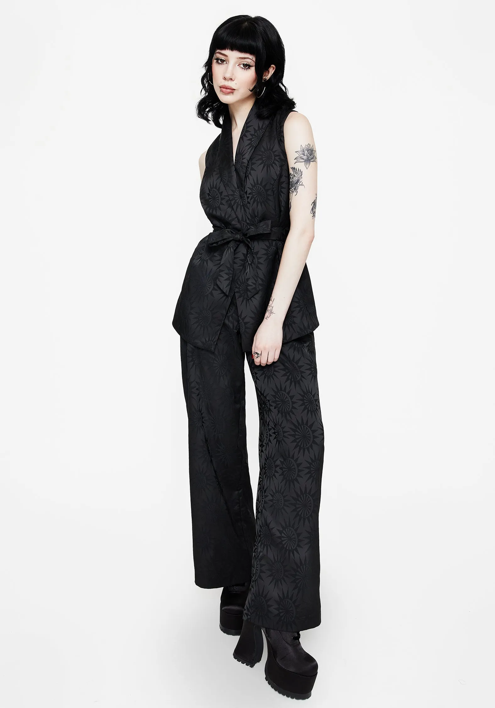 Semine Celestial Printed Wide Leg Trousers sold by Disturbia product image thumbnail 5