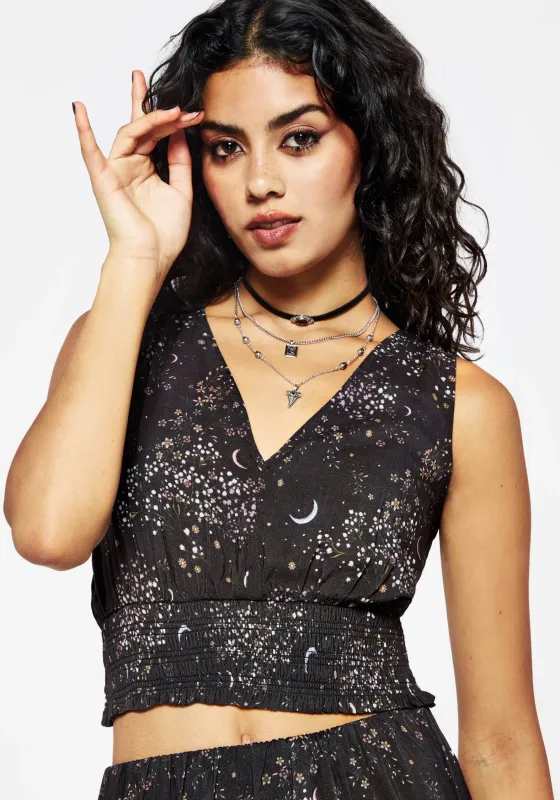 Peaseblossom Celestial Smocked Waist Top sold by Disturbia