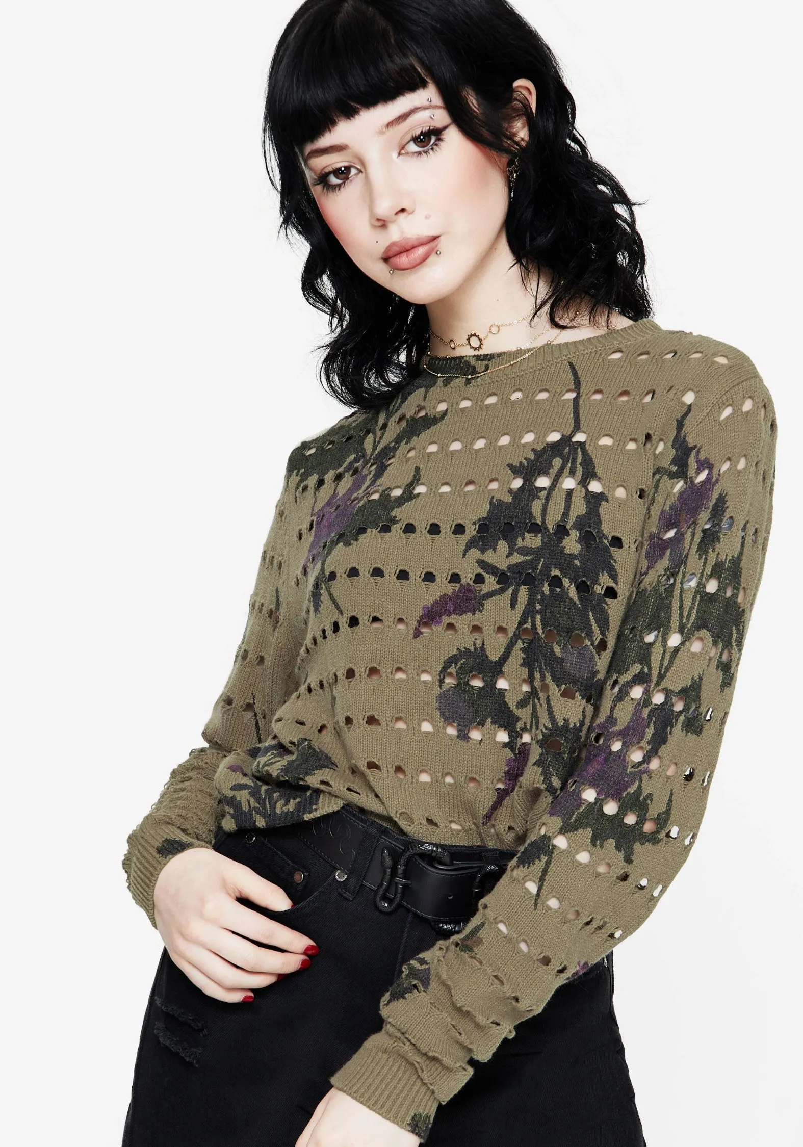 Cassandra Floral Knit Jumper sold by Disturbia