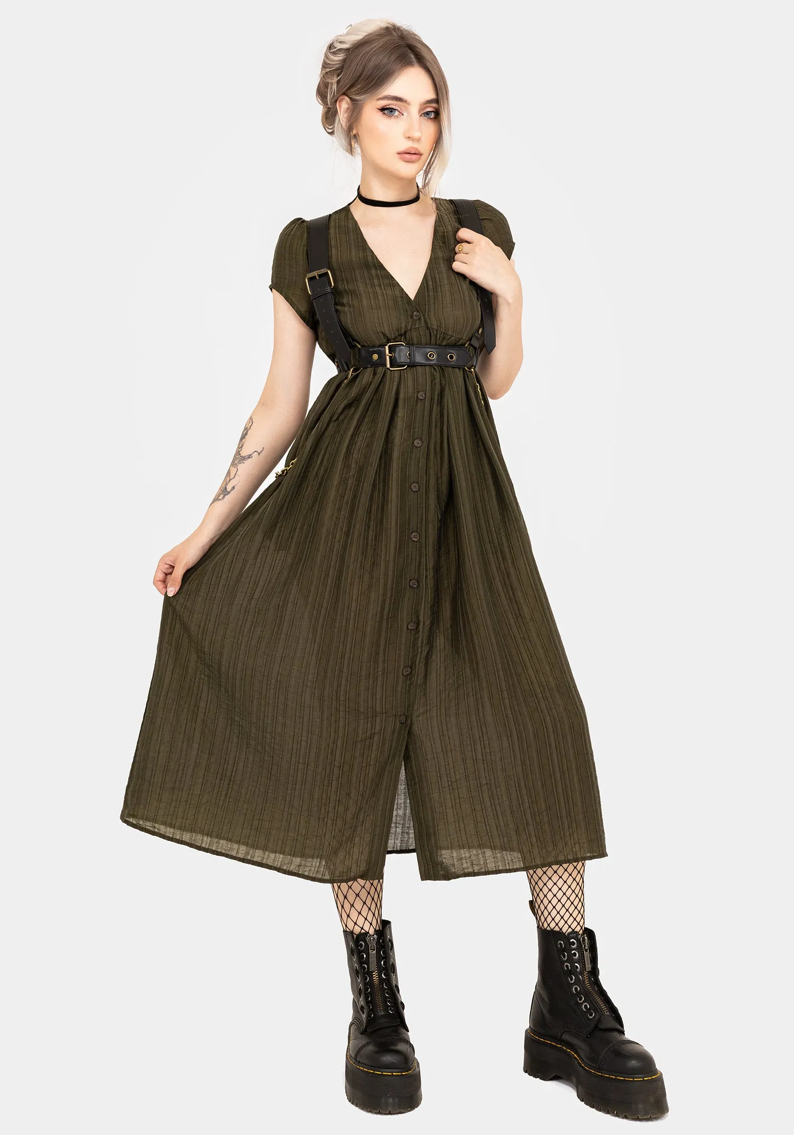 Infinity Button Up Midaxi Dress sold by Disturbia