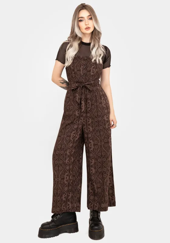 Fianna Wide Leg Jumpsuit - Brown sold by Disturbia