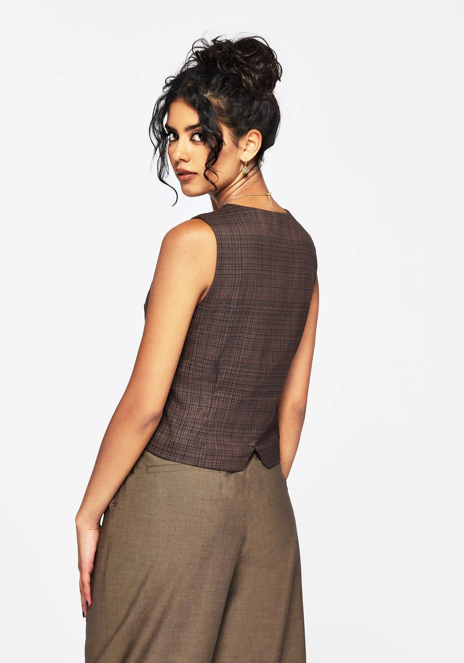 Corbin Check Tailored Waistcoat sold by Disturbia product image thumbnail 3