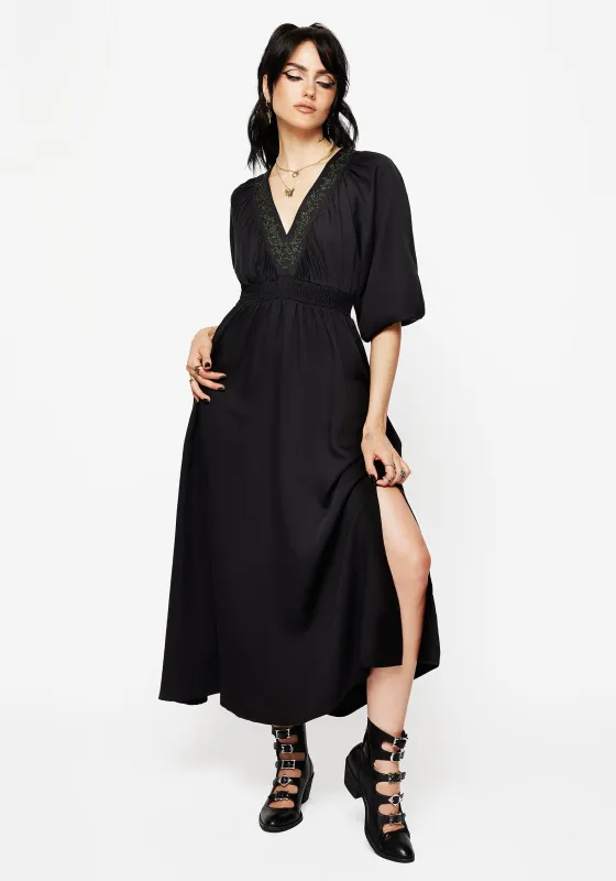 Veil Floral Embroidered Batwing Midaxi Dress sold by Disturbia