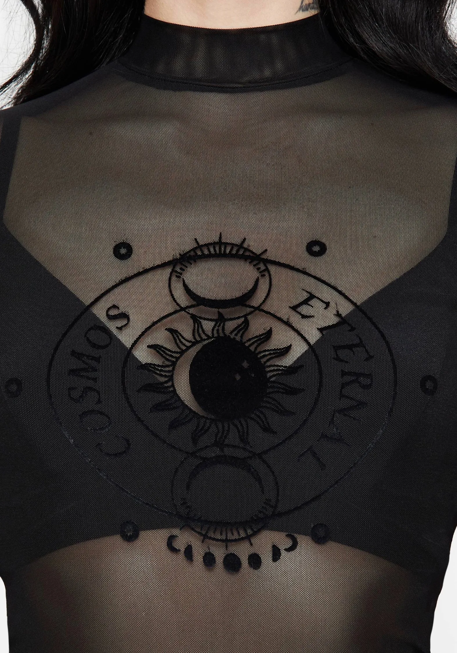 Vernal High Neck Mesh Short Sleeve Top sold by Disturbia product image thumbnail 2