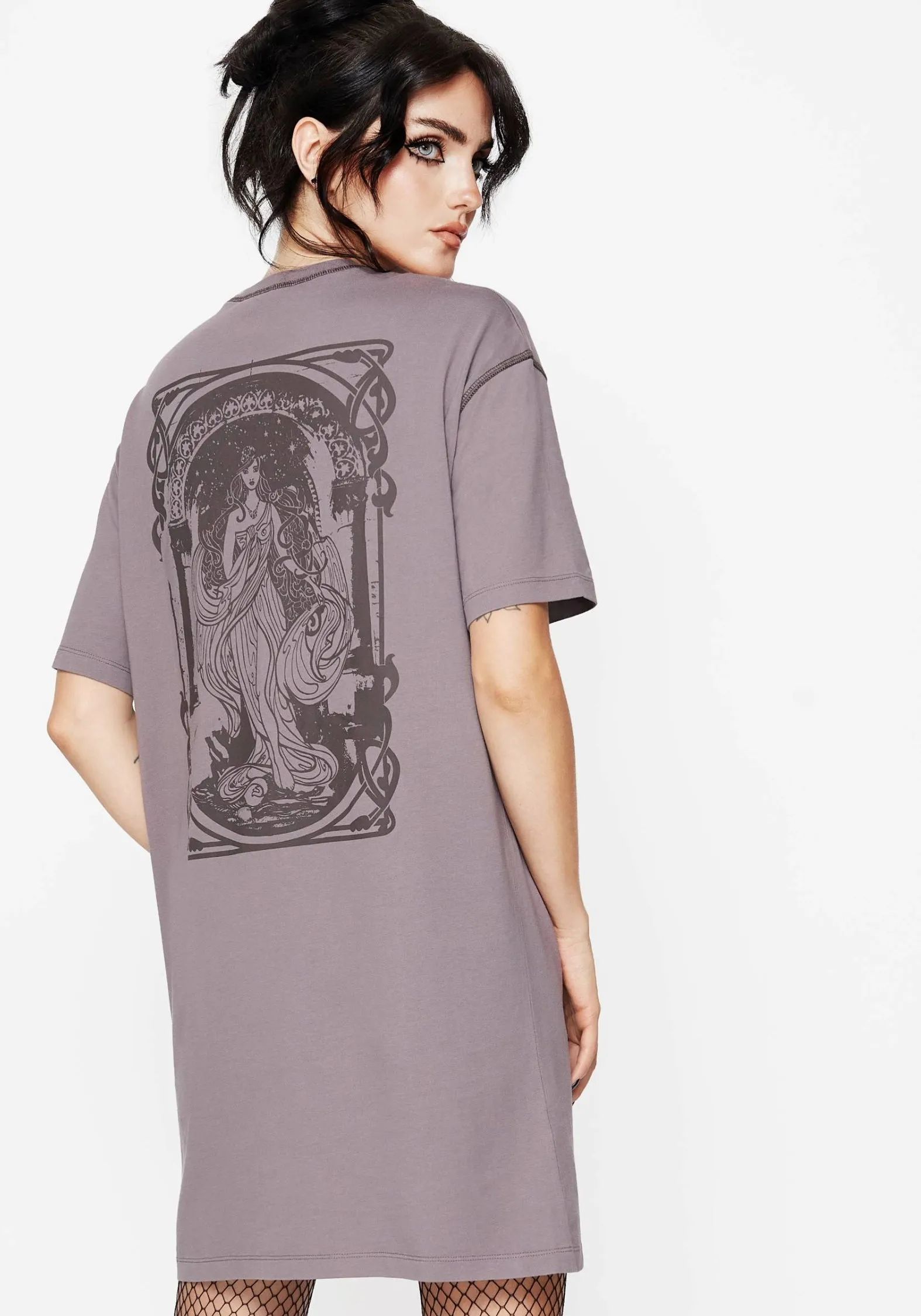 Saria Cotton-Blend Fairy Printed Jersey Tee Dress sold by Disturbia
