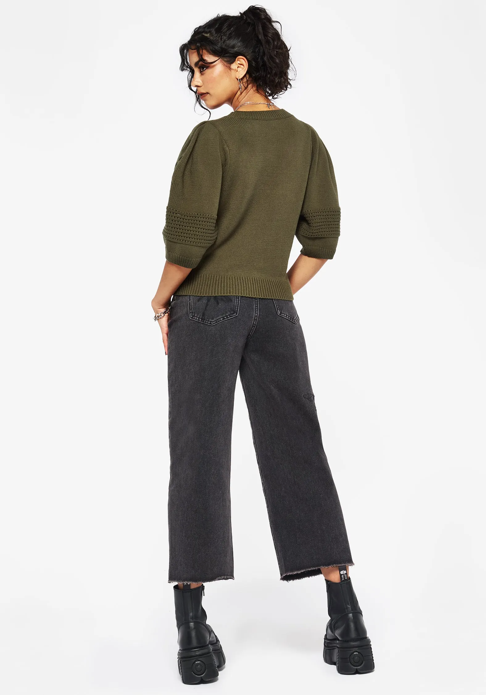 Lavish Mushroom Embroidered Short Sleeve Knit Top sold by Disturbia product image thumbnail 3