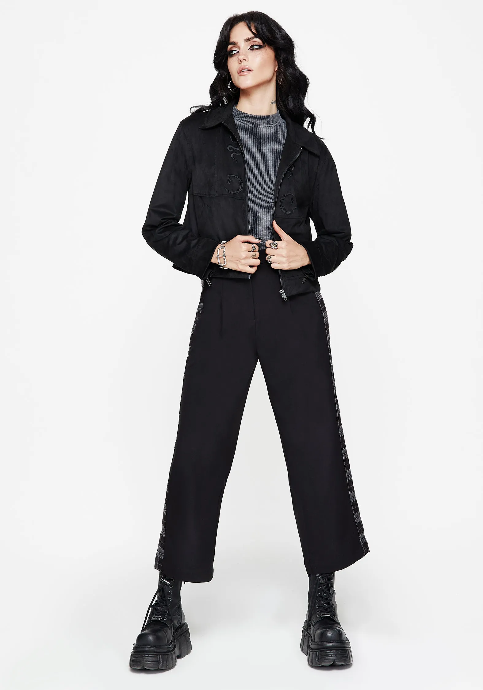 Plutone Spliced Check Straight Leg Trouser sold by Disturbia product image thumbnail 5