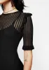 Mourning Ruffle Detail Mesh Short Sleeve Maxi Dress sold by Disturbia