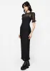 Mourning Ruffle Detail Mesh Short Sleeve Maxi Dress sold by Disturbia