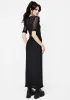 Mourning Ruffle Detail Mesh Short Sleeve Maxi Dress sold by Disturbia