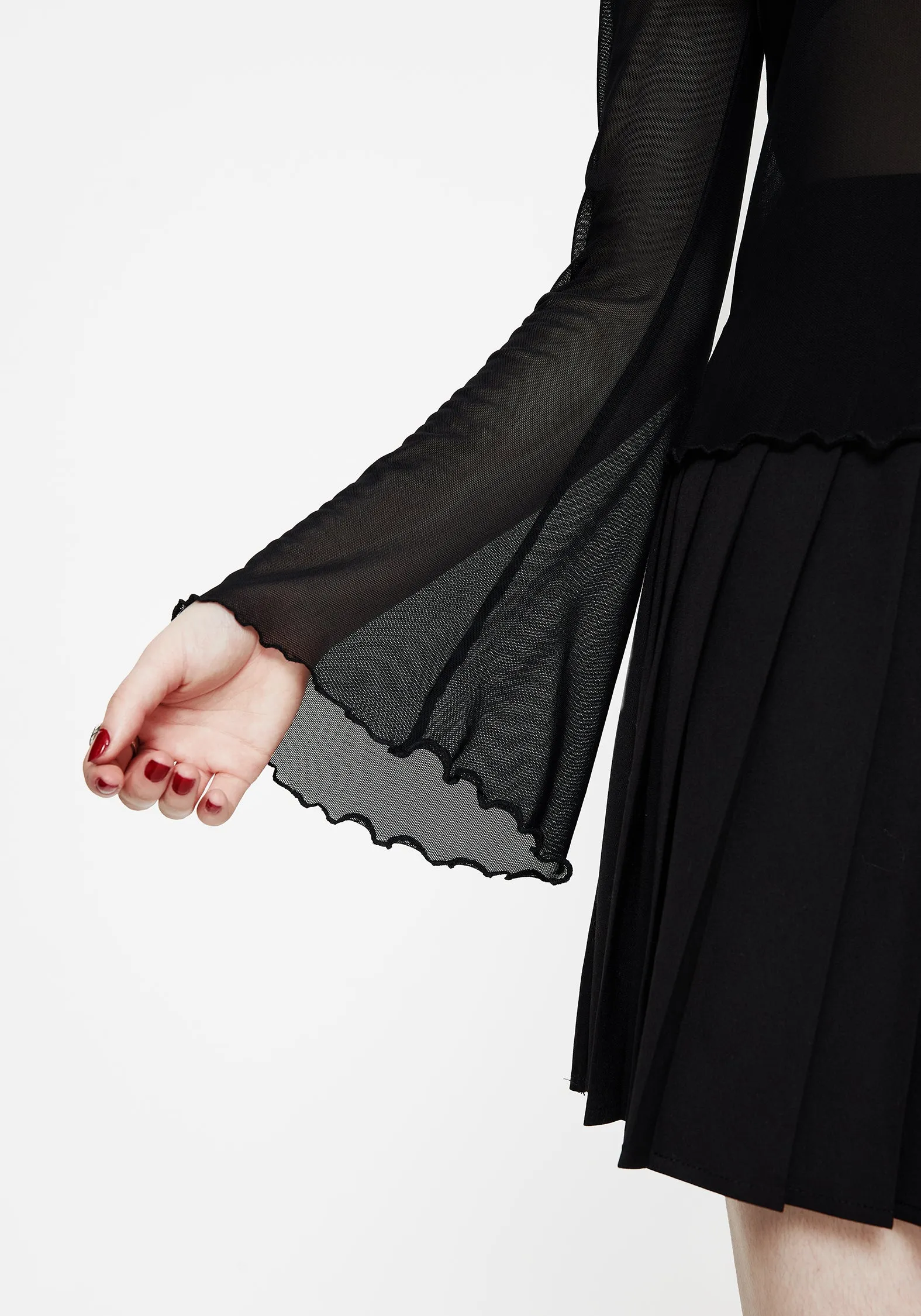 Flavia Mesh Fluted Long Sleeve Top sold by Disturbia product image thumbnail 2