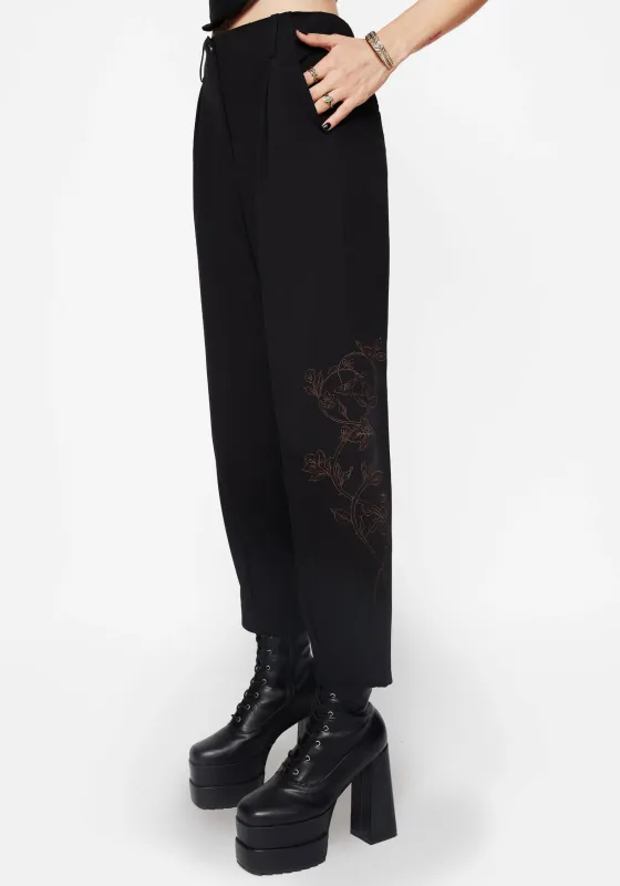 Renita Embroidered Tapered Tailored Trouser sold by Disturbia