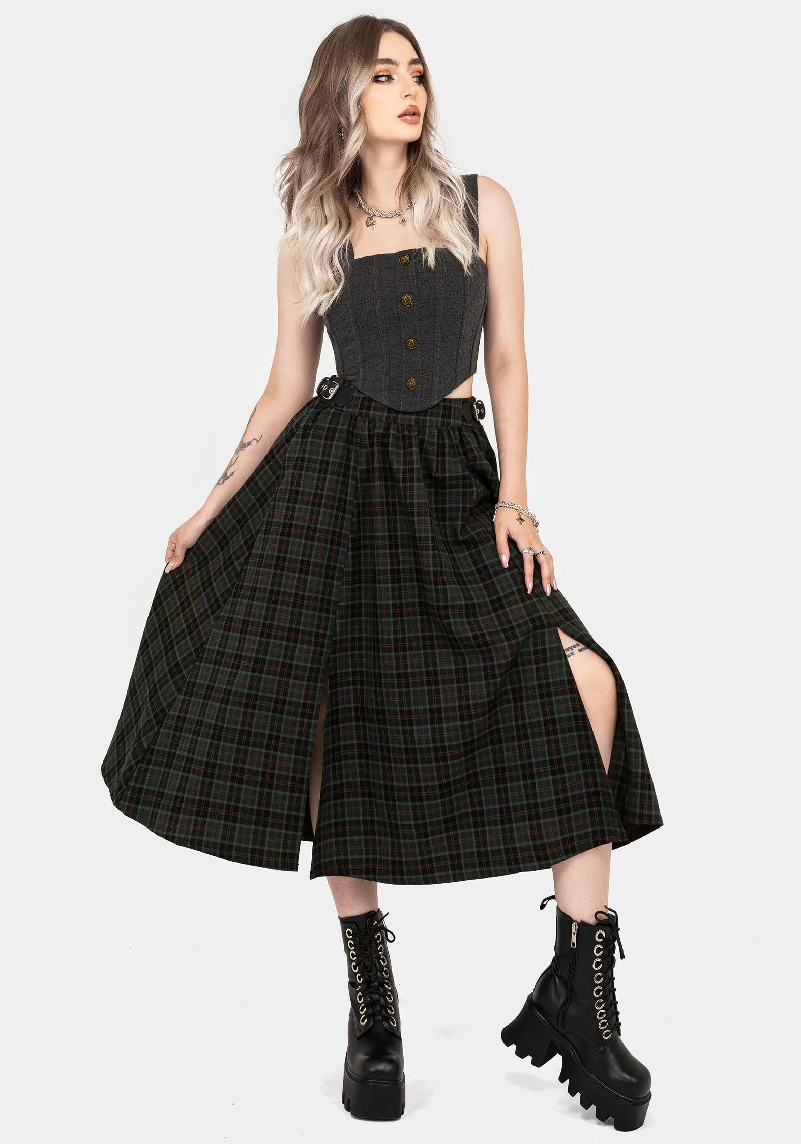 Ombra Button Front Sleeveless Corset Top sold by Disturbia product image thumbnail 5