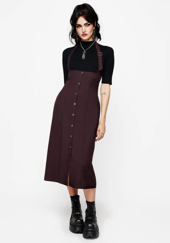 New Age Halter Neck Pinafore Midi Dress sold by Disturbia
