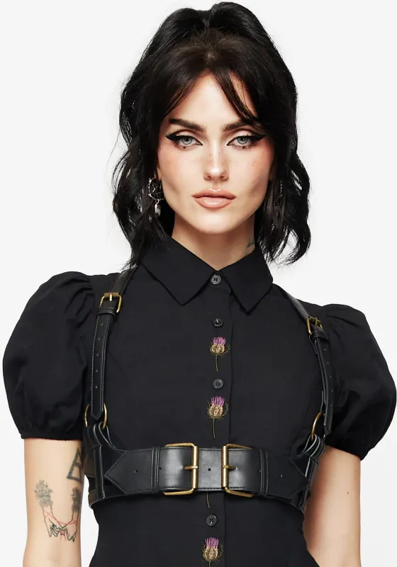Agatha Cut Out Side Detail Harness sold by Disturbia