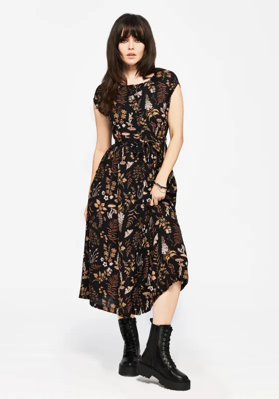 Luthien Cotton Printed Button Up Midi Dress sold by Disturbia