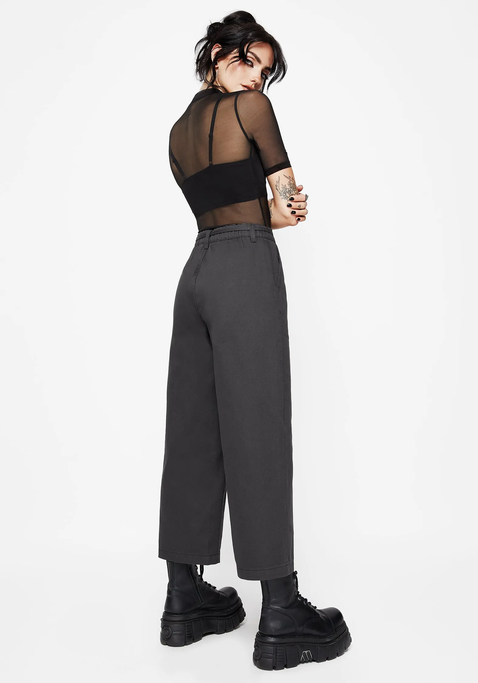 Octavia Tie Waist Snake Trim Wide Leg Trouser sold by Disturbia product image thumbnail 3