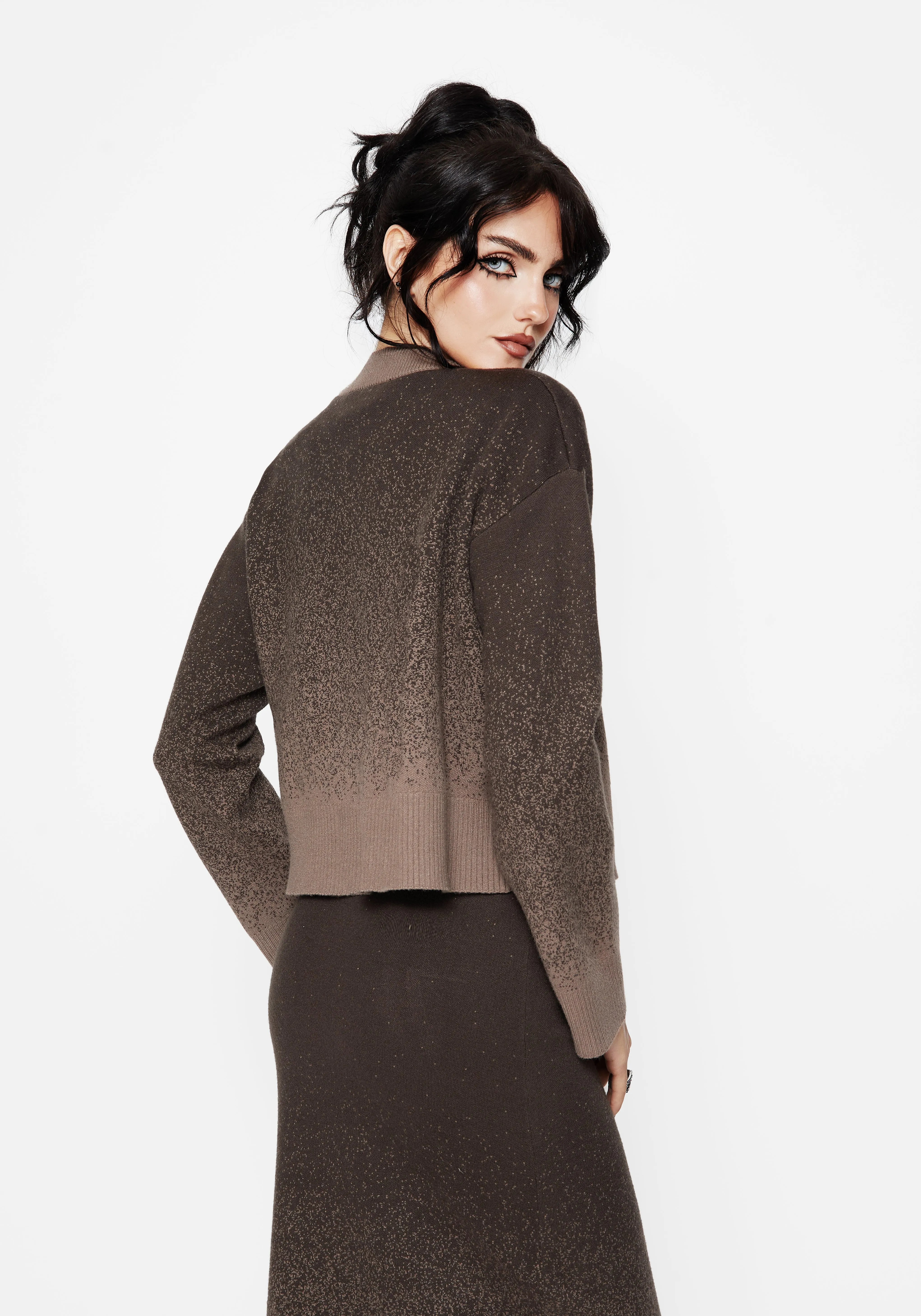 Nightjar Ombre Knit Cardigan - Taupe sold by Disturbia product image thumbnail 3