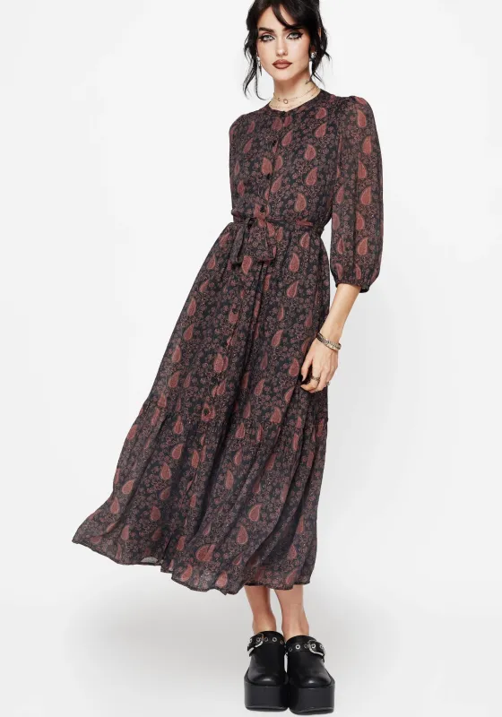 Isola Paisley Shift Midaxi Dress sold by Disturbia