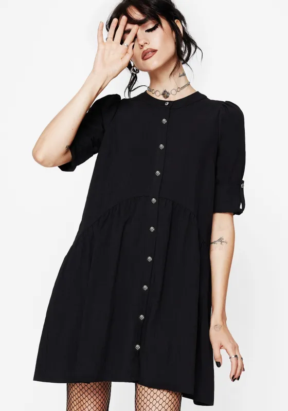 Arden Button Down Mini Smock Dress sold by Disturbia