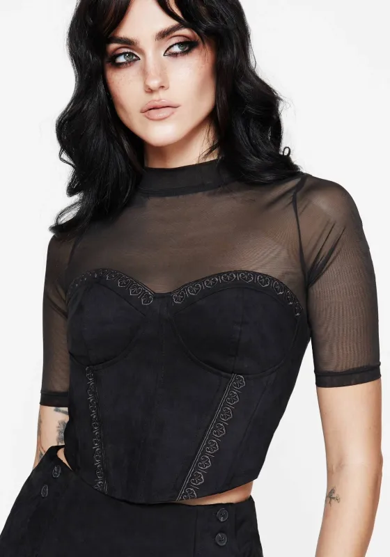 Lauma Faux Suede Corset Top sold by Disturbia