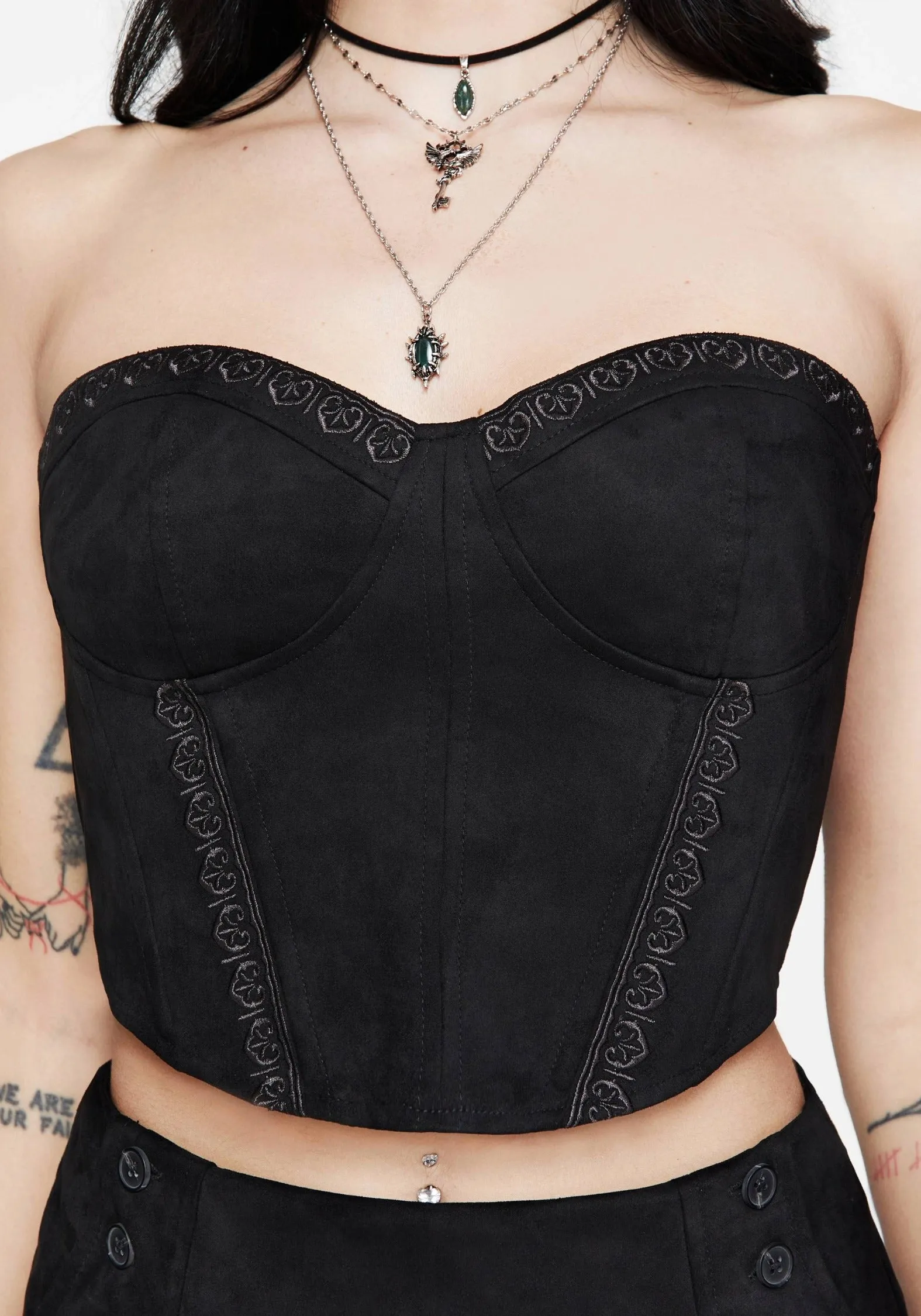 Lauma Faux Suede Corset Top sold by Disturbia product image thumbnail 2