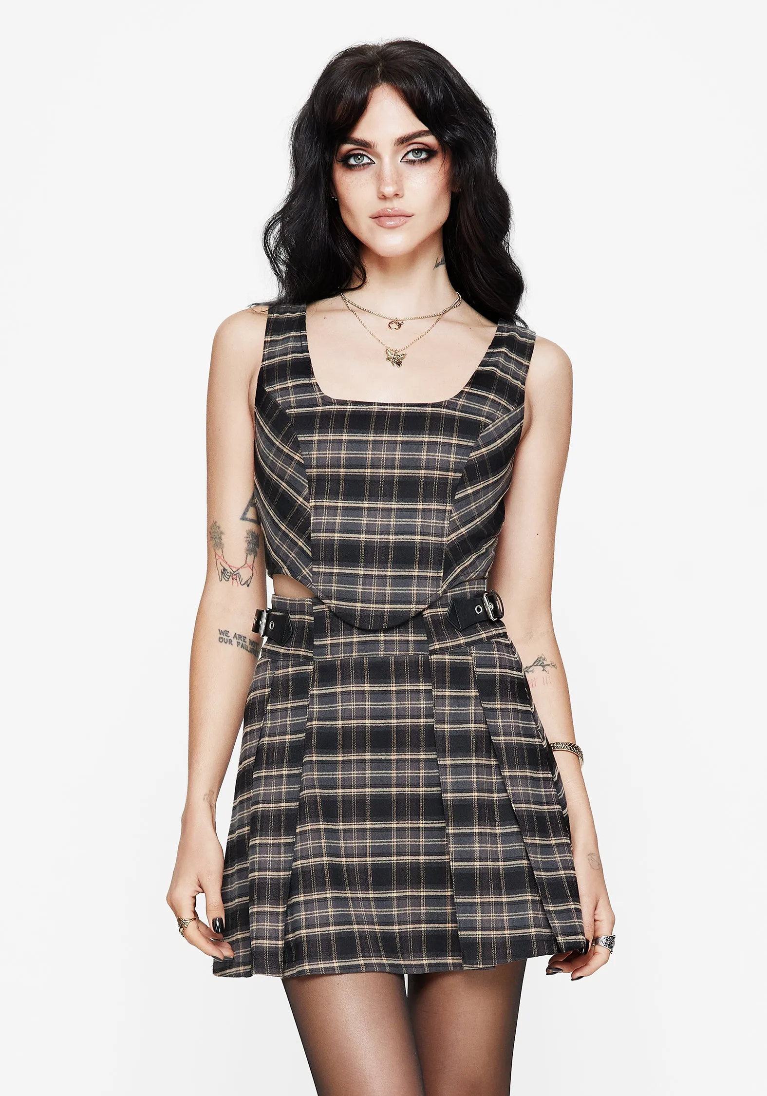 Aiden Check Buckle Detail Mini Skirt sold by Disturbia product image thumbnail 4