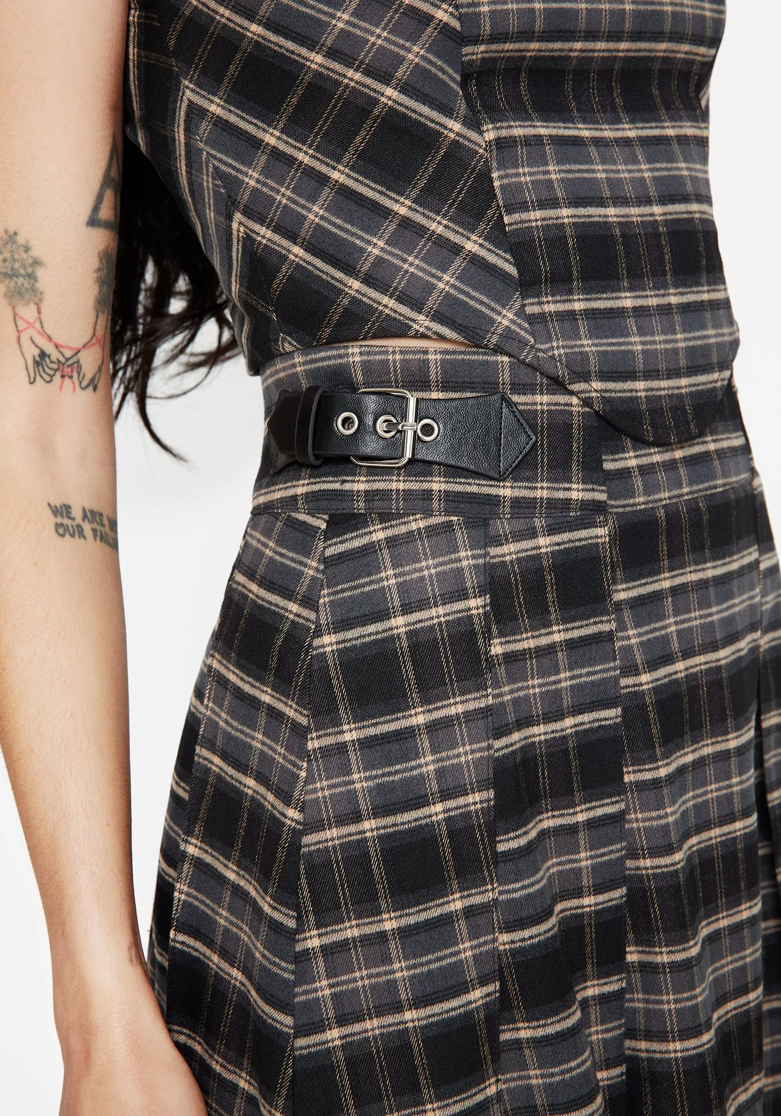 Aiden Check Buckle Detail Mini Skirt sold by Disturbia product image thumbnail 2