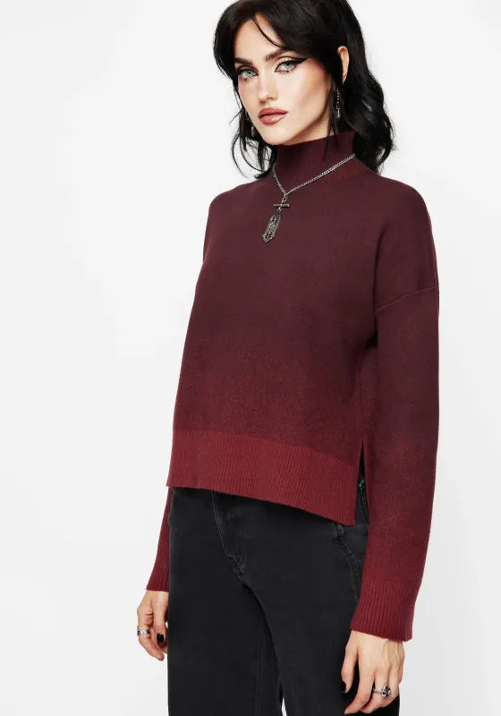 Nightjar Ombre Knit Jumper - Red sold by Disturbia