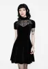 Cameo High Neck Flocked Mesh Insert Skater Mini Dress sold by Disturbia