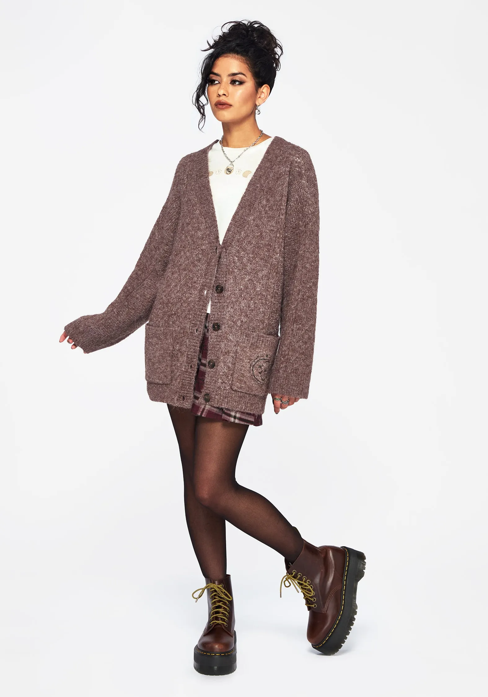 Madeline Embroidered Pointelle Knit Cardigan sold by Disturbia product image thumbnail 4