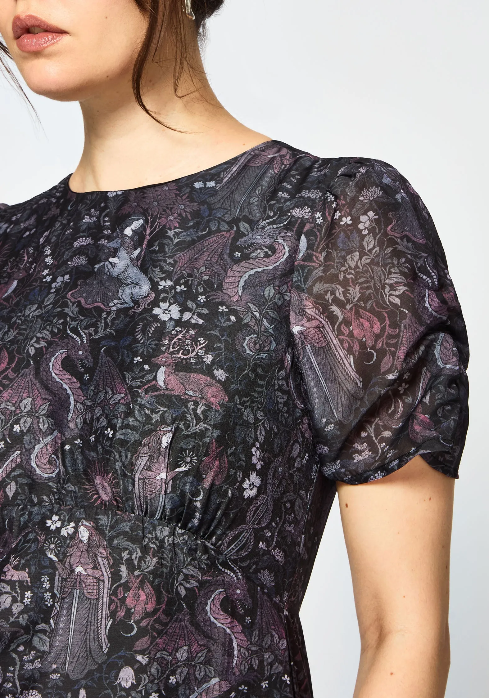 Haunt Medieval Print Chiffon Maxi Dress sold by Disturbia product image thumbnail 2