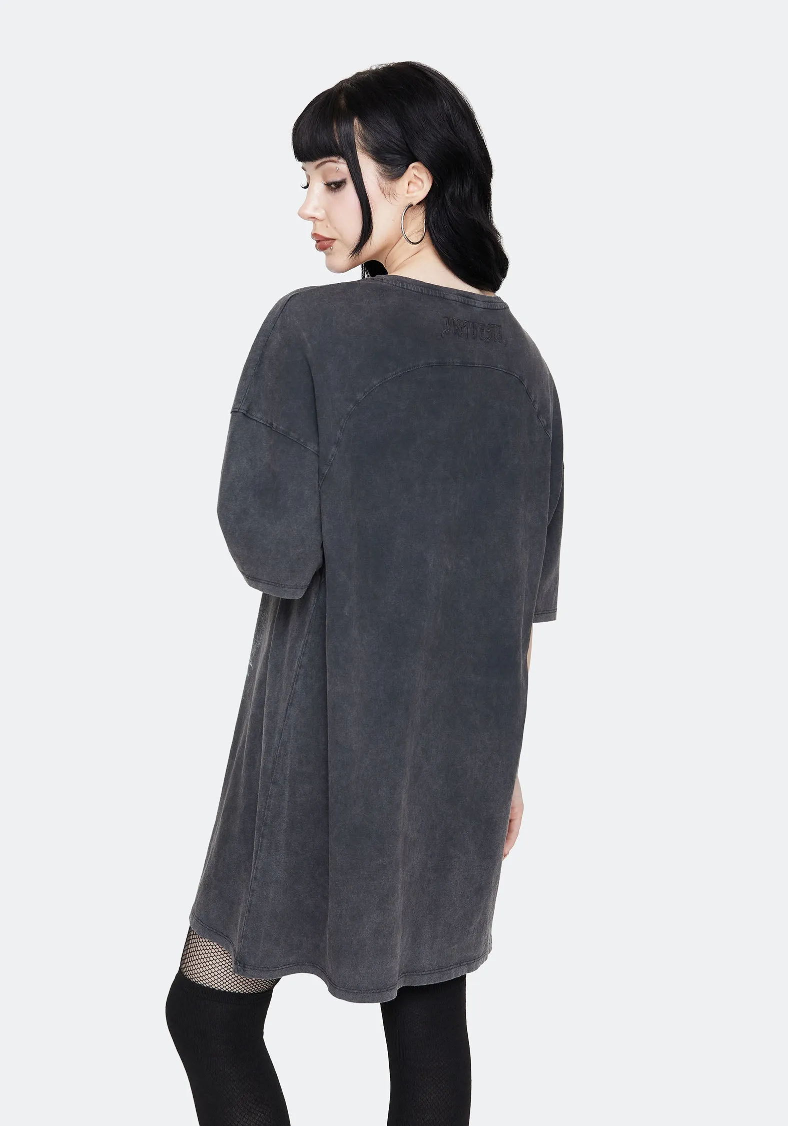 Wicked Toile Dropped Shoulder Cotton Tee Dress sold by Disturbia product image thumbnail 3