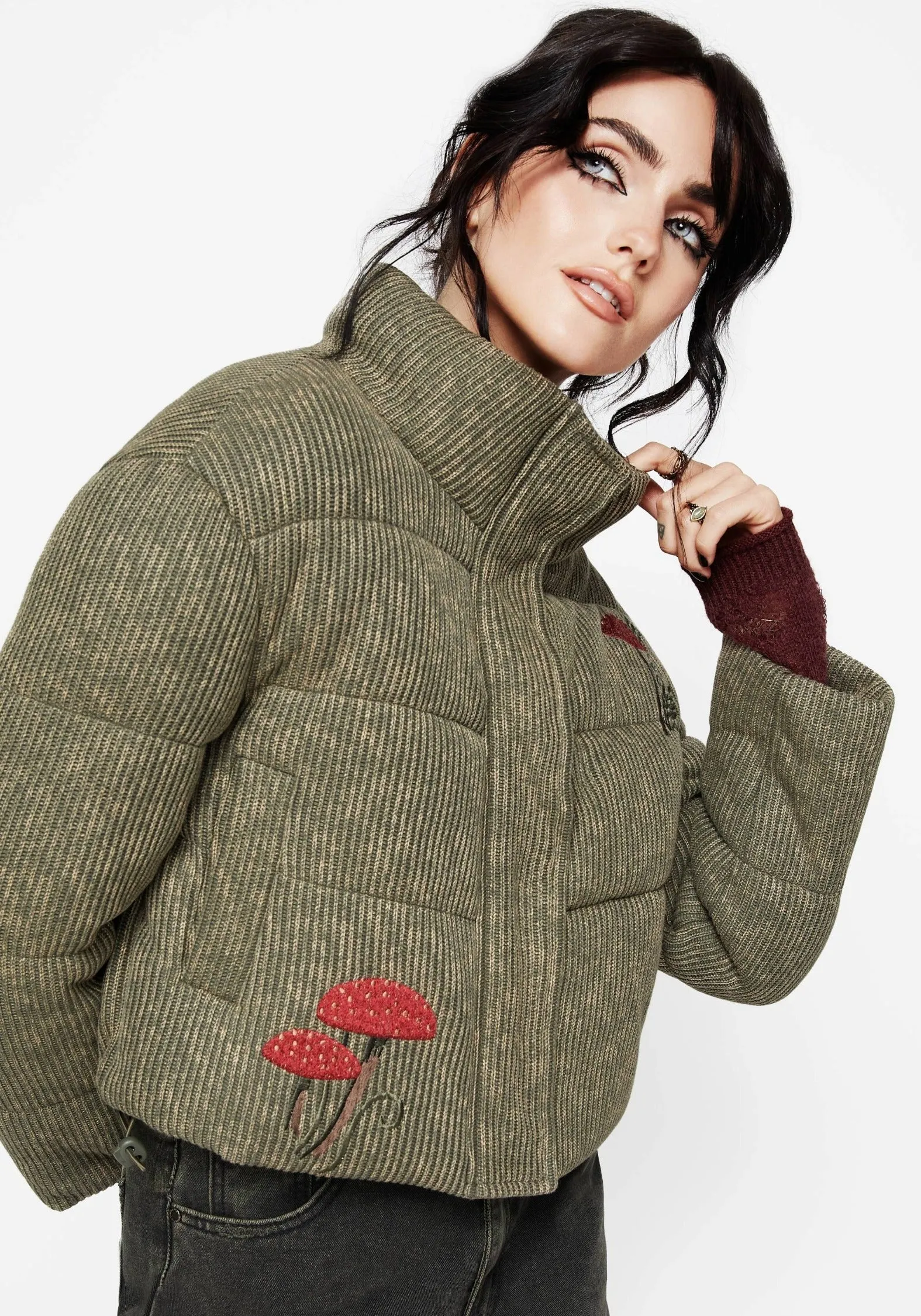 Sylvia Embroidered Knit Bomber Jacket sold by Disturbia