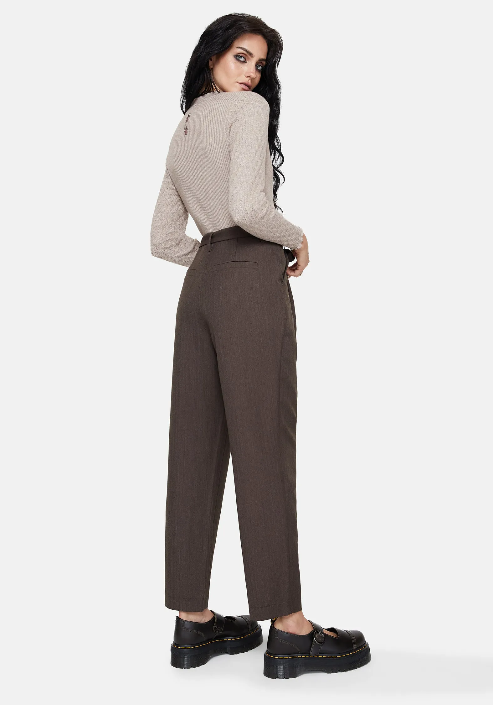 Meliae Moth Embroidered Tapered Trousers sold by Disturbia product image thumbnail 3