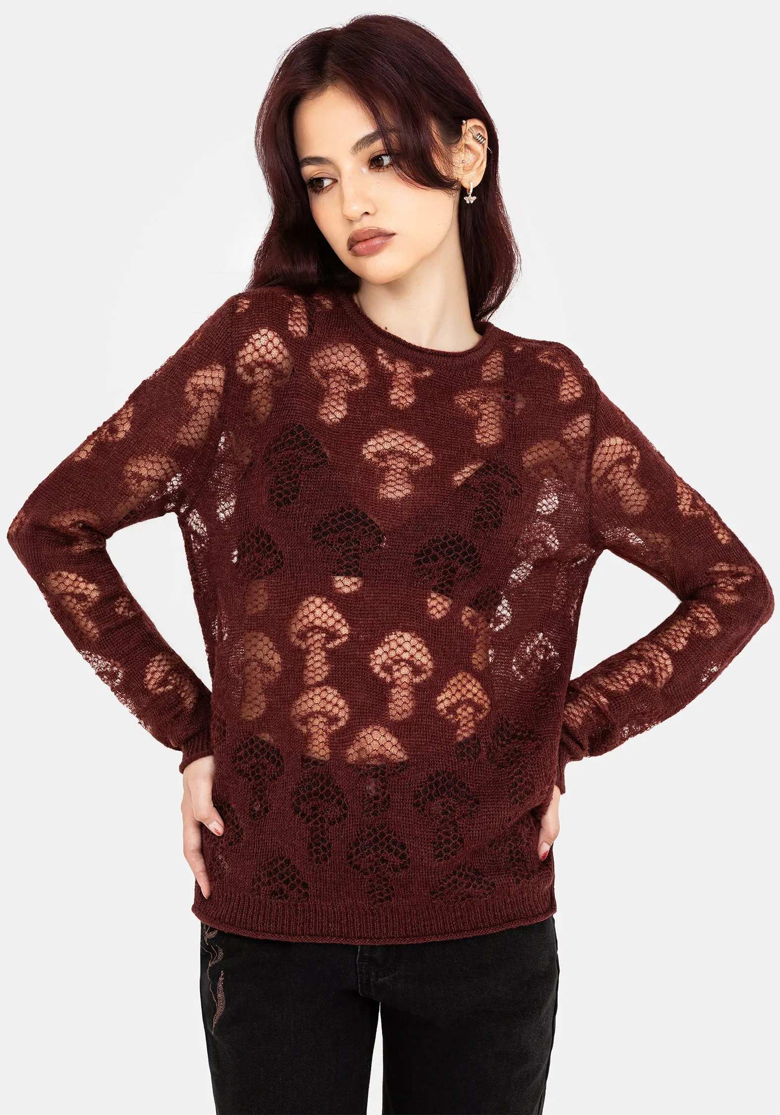 Harriet Lurex Mushroom Detail Knit Jumper sold by Disturbia product image thumbnail 4