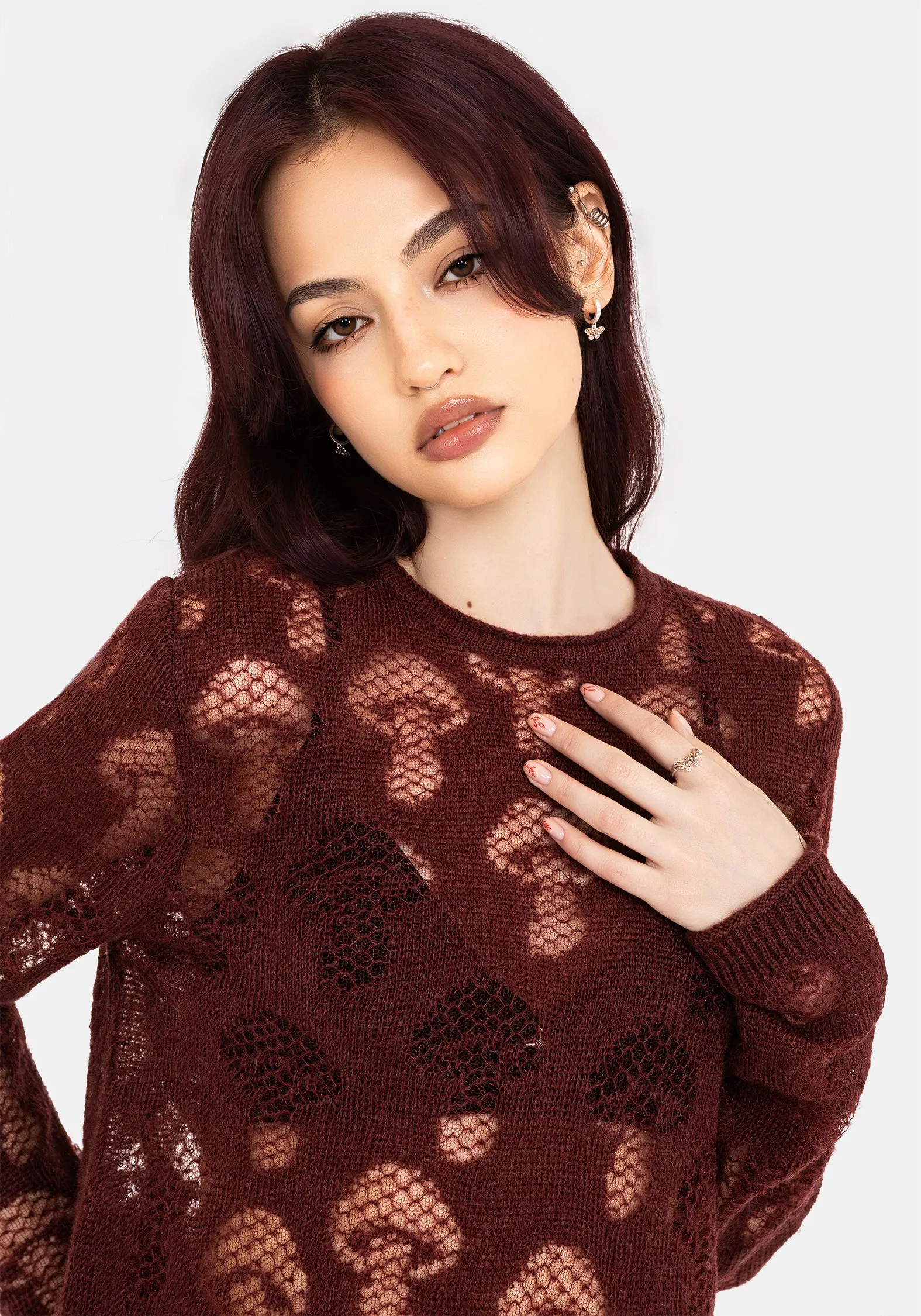 Harriet Lurex Mushroom Detail Knit Jumper sold by Disturbia product image thumbnail 5
