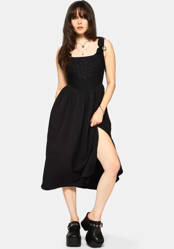 Cybele Embroidered Front Corset Bodice Midi Dress sold by Disturbia