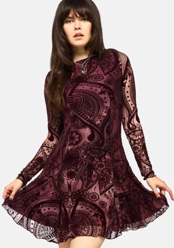 Loveday Paisley Printed Godet Mini Dress sold by Disturbia